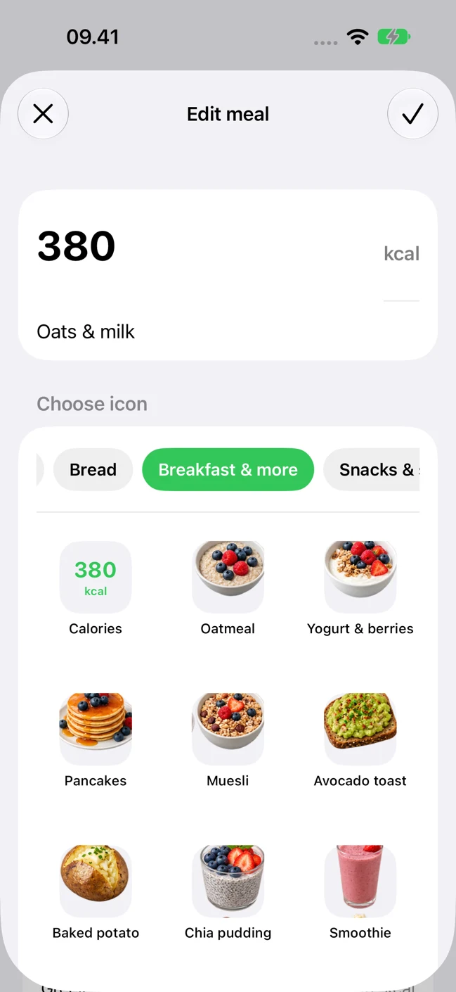 Your saved meals