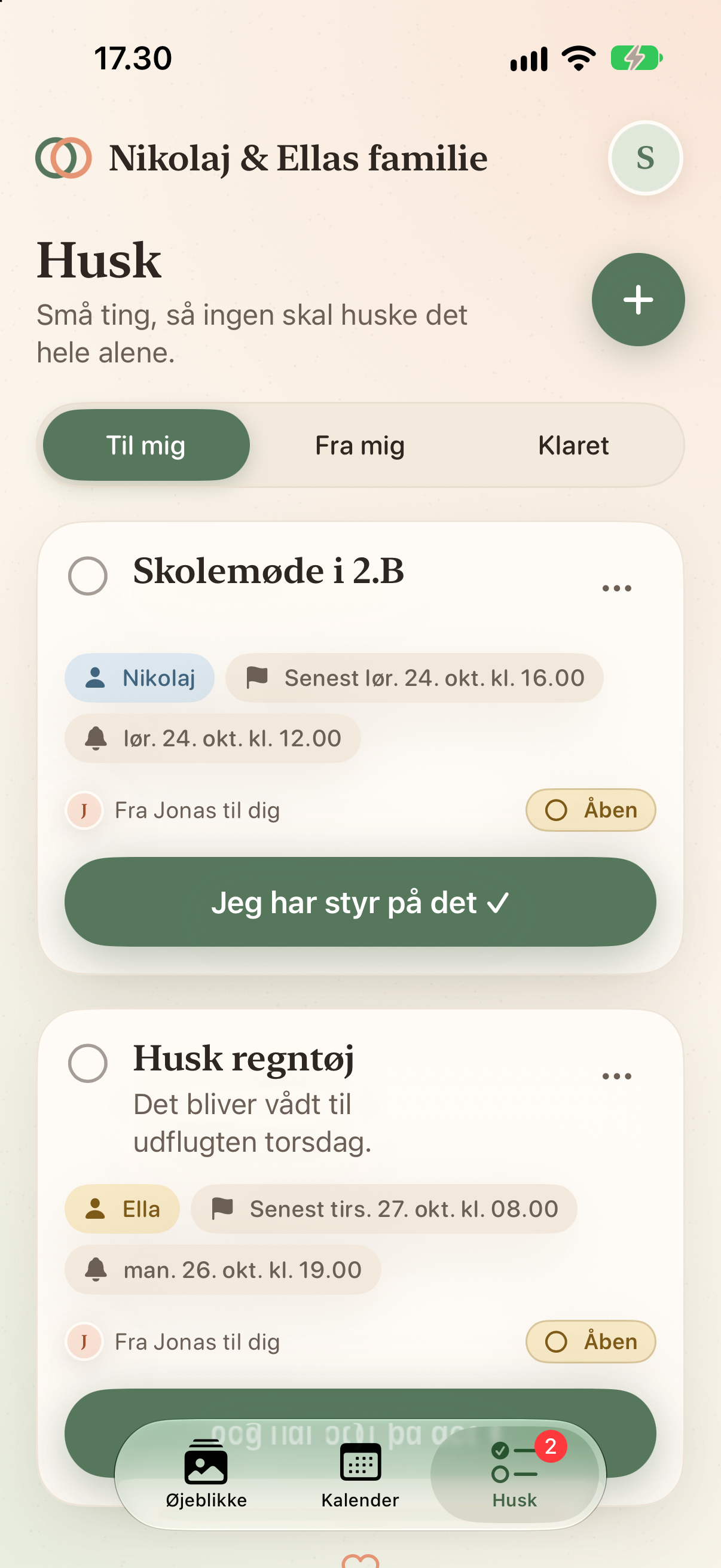 Familiens påmindelser